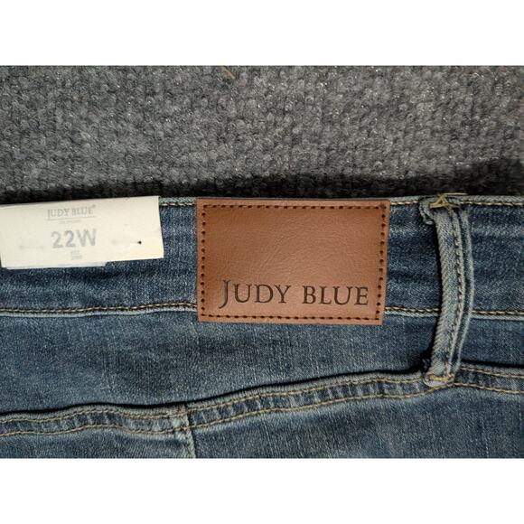 Judy Blue Straight Fit Jeans Womens Plus Size 22W Raw Hem Denim - Picture 10 of 10